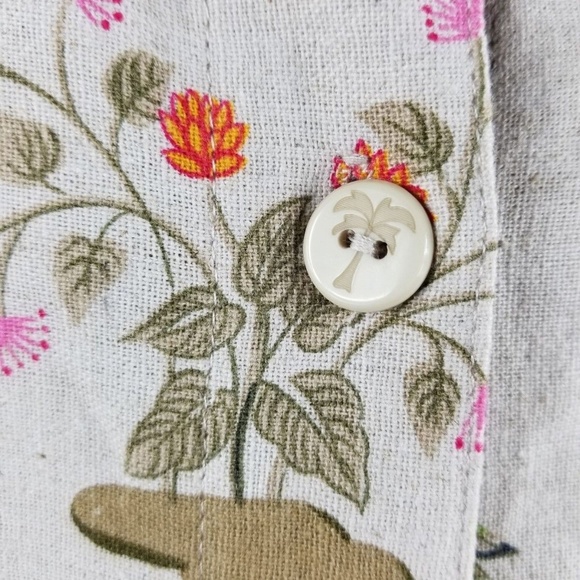 Hearts of Palm Women's Linen Blouse Hawaiian - Picture 3 of 6